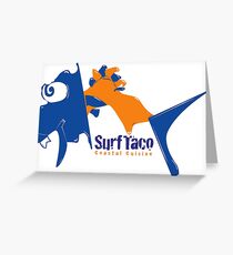Surf Taco Fish Logo Greeting Card