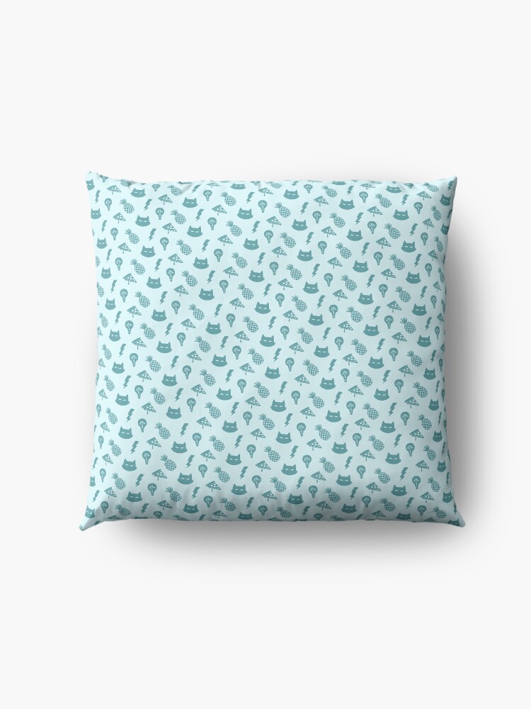 Alternate view of pizza pineapple cat pattern Floor Pillow