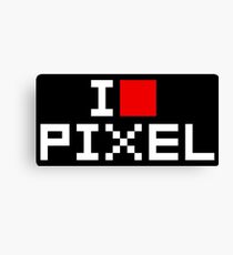 A retro love, I love pixel Canvas Print