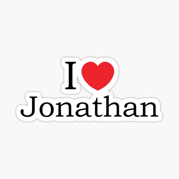 "I Love Jonathan With Simple Love Heart" Sticker for Sale by