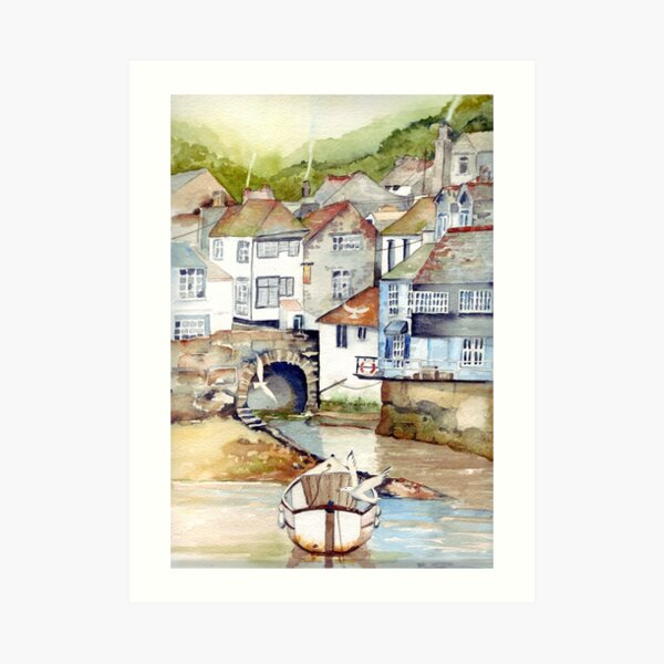 Low Tide Polperro Art Print
