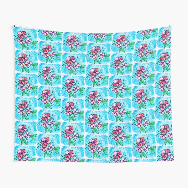 Tropical Magenta Flowers Tapestry