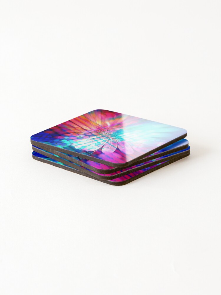 Thumbnail 4 of 5, Coasters (Set of 4), Neon Daisy designed and sold by RagWeasel.