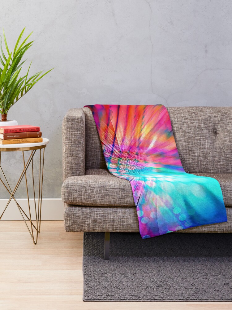 Thumbnail 2 of 6, Throw Blanket, Neon Daisy designed and sold by RagWeasel.