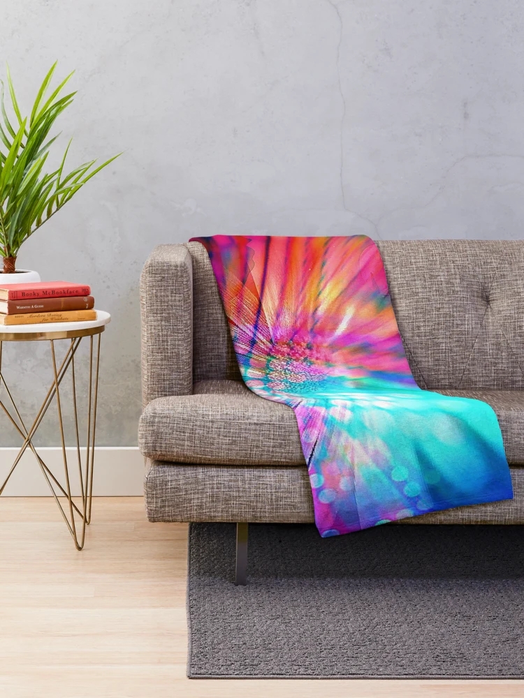 Thumbnail 2 of 6, Throw Blanket, Neon Daisy designed and sold by RagWeasel.