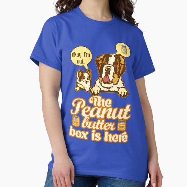 Item preview, The Peanut Butter Box Is Here: Doggy Duo Version Funny St. Bernard Dog Commercial Humor designed and sold by JoyOfHopeStore.