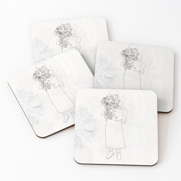 Item preview, Girl with flowers designed and sold by helmi-kuu.