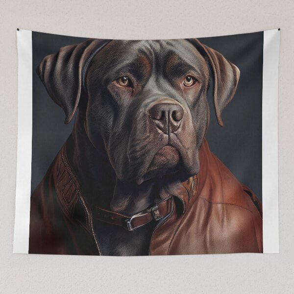 Item preview, Cane Corso wearing leather jacket - Dog Breed Portrait designed and sold by Nalaxation.