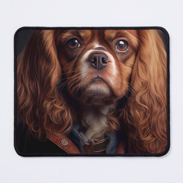 Item preview, Cavalier King Charles Spaniel wearing leather jacket - Dog Breed Portrait designed and sold by Nalaxation.