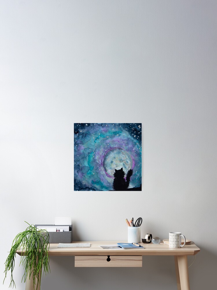 Thumbnail 2 of 3, Poster, Stargazing Cat designed and sold by ThespisMedia.