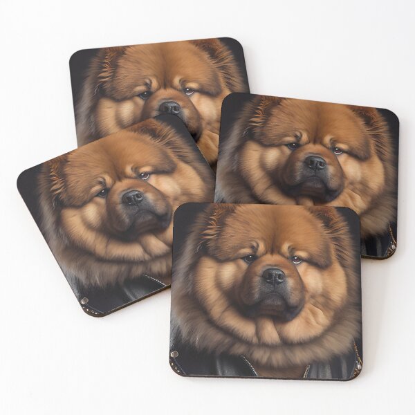 Item preview, Chow Chow Dog wearing leather jacket - Dog Breed Portrait designed and sold by Nalaxation.