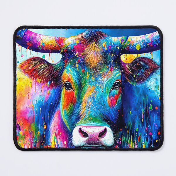 Item preview, Rainbow Paint Splash Cow designed and sold by Elisabeth Lucas.