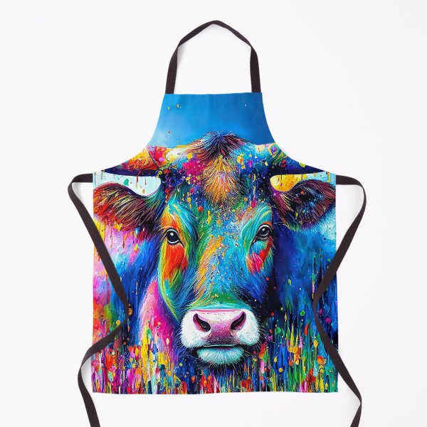 Item preview, Rainbow Paint Splash Cow designed and sold by Elisabeth Lucas.