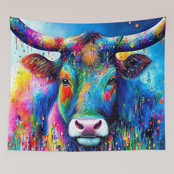 Item preview, Rainbow Paint Splash Cow designed and sold by Elisabeth Lucas.