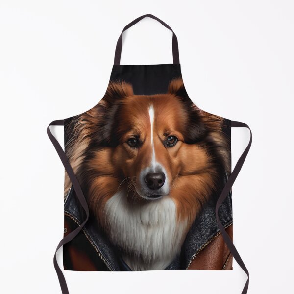Artikelvorschau, Collie Dog wearing leather jacket - Dog Breed Portrait entworfen und verkauft von Nalaxation.