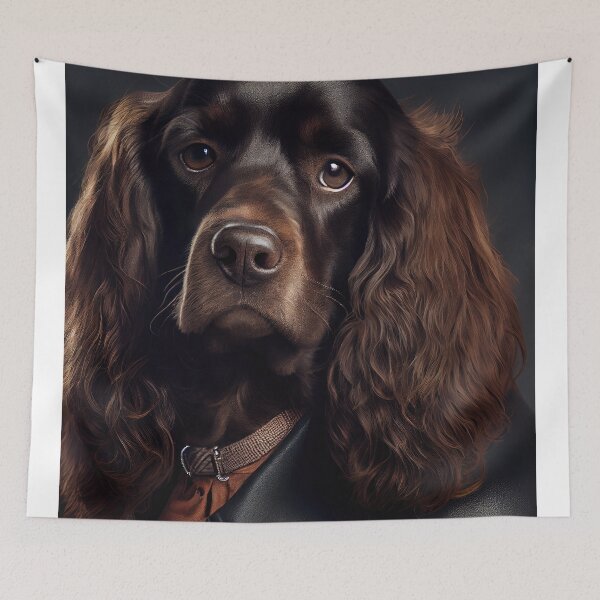 Item preview, Cocker Spaniel Dog wearing leather jacket - Dog Breed Portrait designed and sold by Nalaxation.