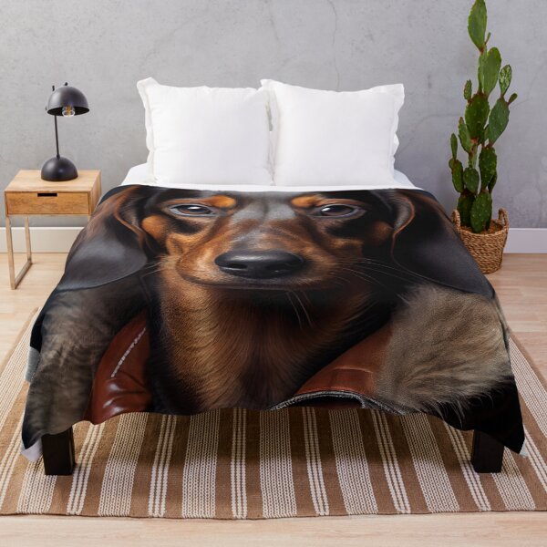 Item preview, Dachshund Dog wearing leather jacket - Dog Breed Portrait designed and sold by Nalaxation.