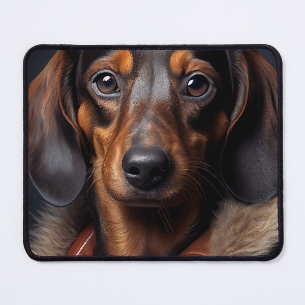Item preview, Dachshund Dog wearing leather jacket - Dog Breed Portrait designed and sold by Nalaxation.
