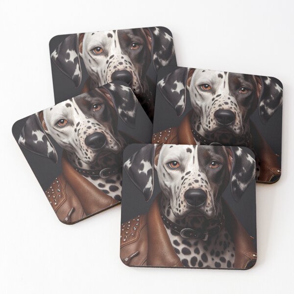 Item preview, Dalmatian Dog wearing leather jacket - Dog Breed Portrait designed and sold by Nalaxation.
