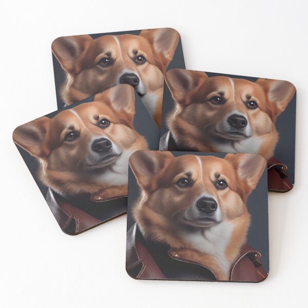 Item preview, Corgi Dog wearing leather jacket - Dog Breed Portrait designed and sold by Nalaxation.