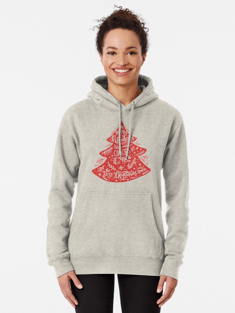 Alternate view of Christmas Pattern - Happy Holidays! Pullover Hoodie