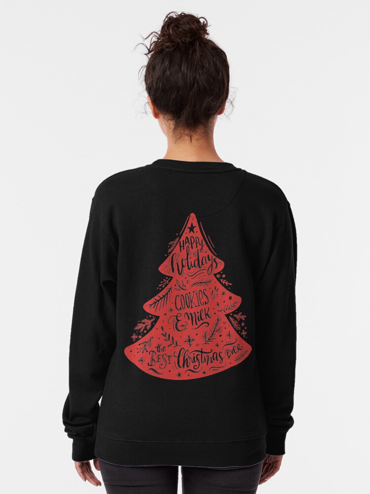 Alternate view of Christmas Pattern - Happy Holidays! Pullover Sweatshirt