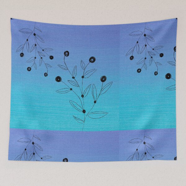 Item preview, Flora Pattern on Blue Background  designed and sold by Apkdesigner.