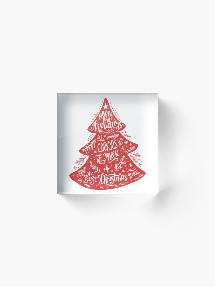 Alternate view of Christmas Pattern - Happy Holidays! Acrylic Block