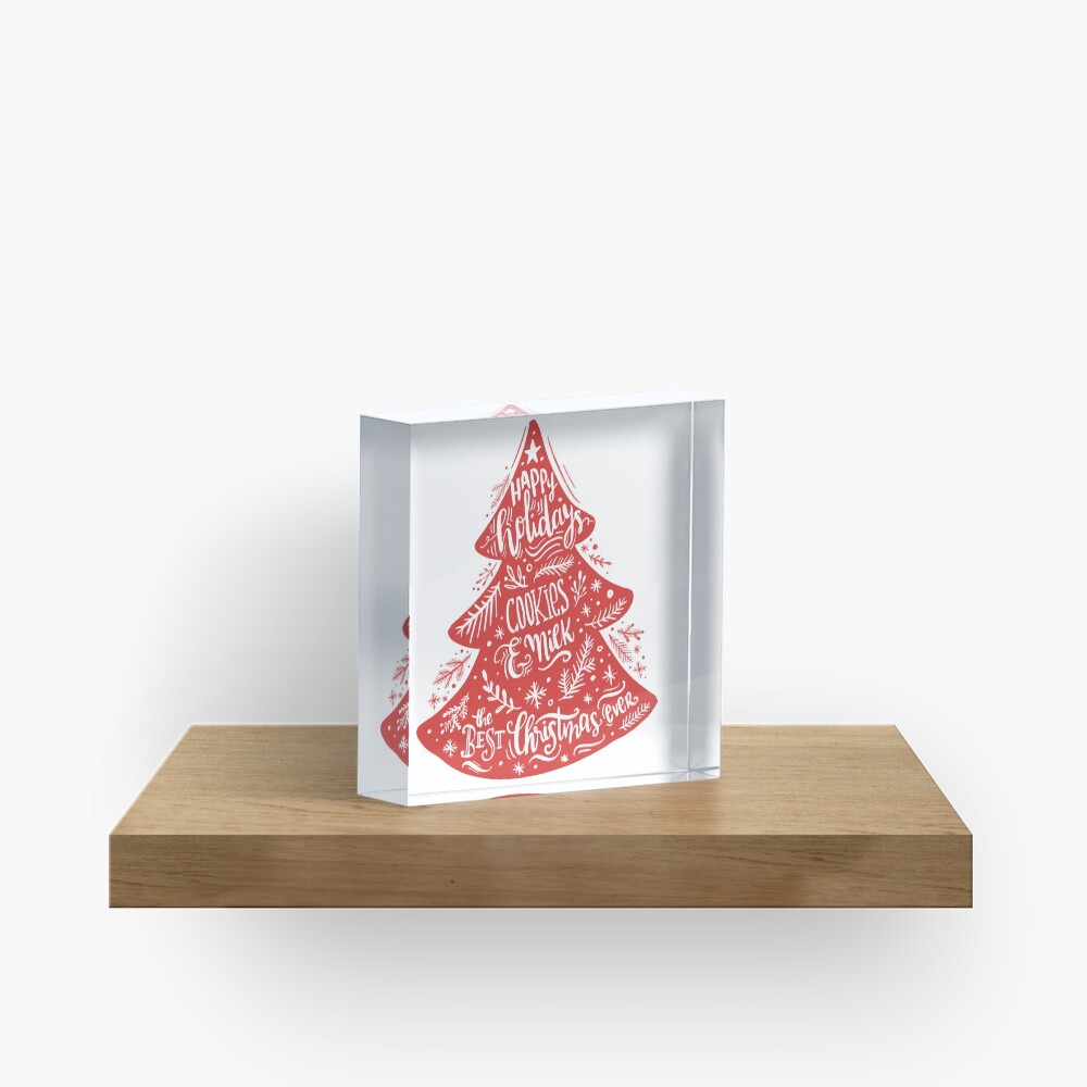Christmas Pattern - Happy Holidays! Acrylic Block