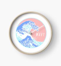 Aesthetic Great Wave Wavy Clock