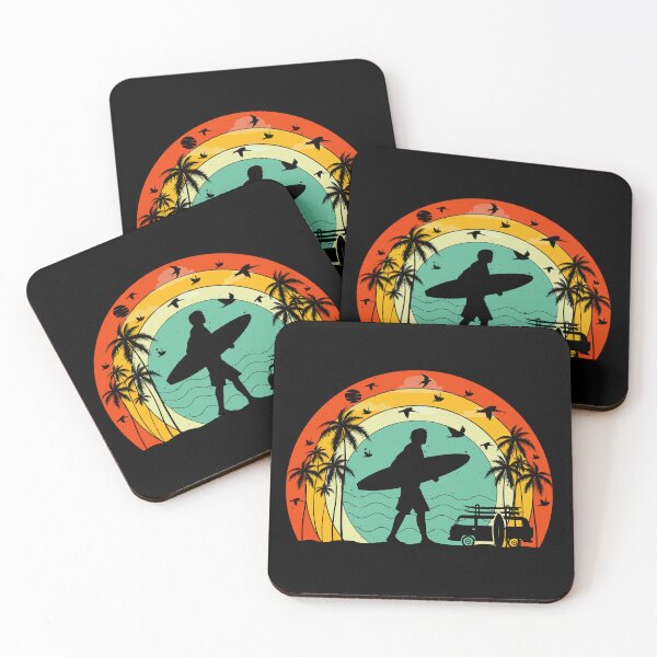 Aperçu de l'œuvre Mec de surf au coucher du soleil rétro créée et vendue par TJR-Production.
