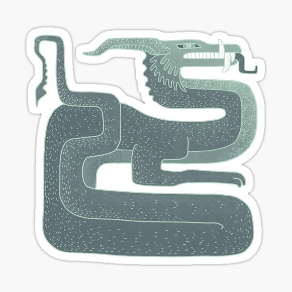 Item preview, Green Sea Serpent Illustration Vintage Style Dragon designed and sold by Naivuren.