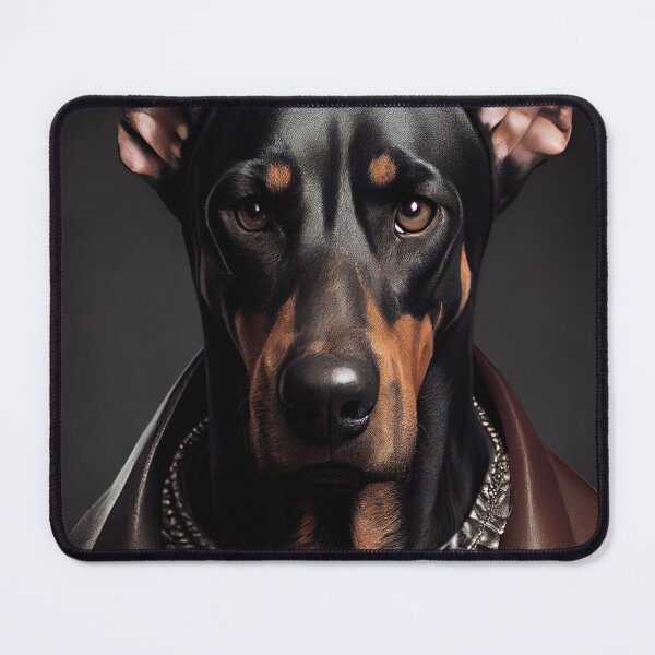Item preview, Doberman Pinscher Dog wearing leather jacket - Dog Breed Portrait designed and sold by Nalaxation.