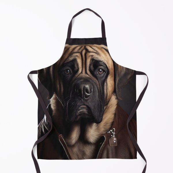 Artikelvorschau, English Mastiff Dog wearing leather jacket - Dog Breed Portrait entworfen und verkauft von Nalaxation.