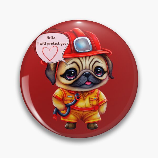 Item preview, Firefighter, i will protect you, pug designed and sold by HarriPaloma.