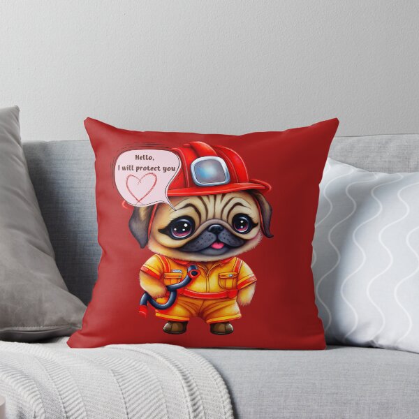 Item preview, Firefighter, i will protect you, pug designed and sold by HarriPaloma.