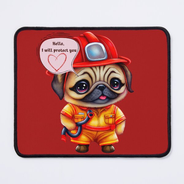 Item preview, Firefighter, i will protect you, pug designed and sold by HarriPaloma.