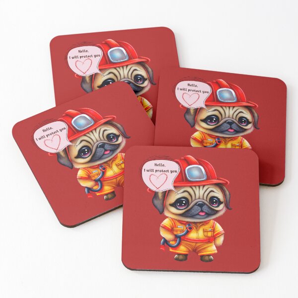 Item preview, Firefighter, i will protect you, pug designed and sold by HarriPaloma.