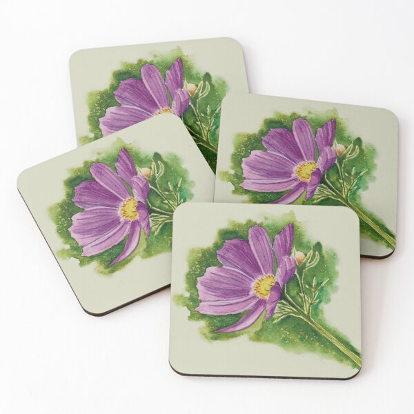 Item preview, Purple Cosmos Flower Watercolour designed and sold by Nicky Rollings.