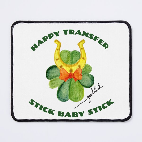 Item preview, Happy transfer stick baby stick for transfer day lucky clover a red bow and horseshoe for fertility treatment designed and sold by Lady-Frost.
