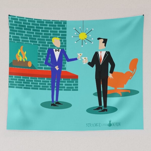Item preview, Mid Century Modern Gay Couple  designed and sold by StrangeLilOnion.