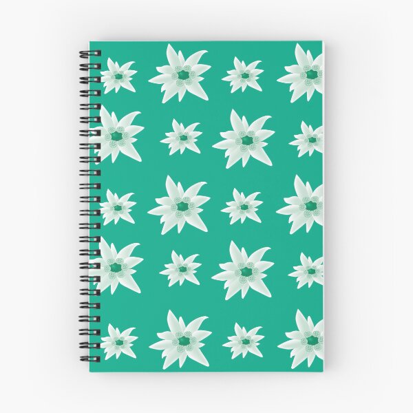 Item preview, Edelweiss Flower Blossoms On Emerald Green Background designed and sold by burbankdesigns.