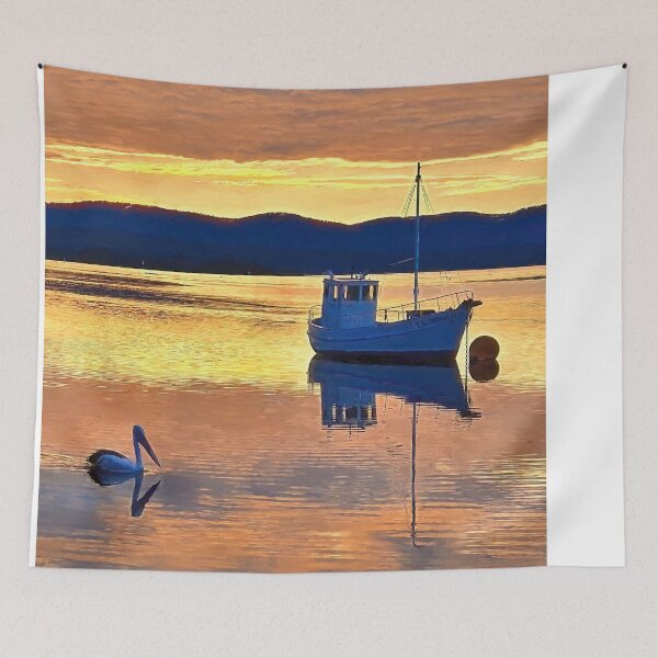 Item preview, Seamist in Coull's Inlet Mallacoota Winters Sunrise Portrait Photo  designed and sold by Colin Dixon.