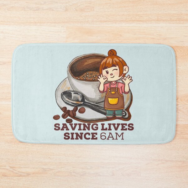 Item preview, Saving Lives Since 6am Coffee Barista. For a barista, for a waiter, for a coffee shop. designed and sold by Wentoo.