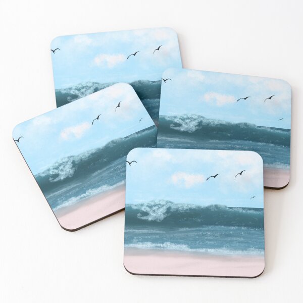 Item preview, Ocean Waves With Shark Hand Drawn Digital Art  designed and sold by Lartheviking.