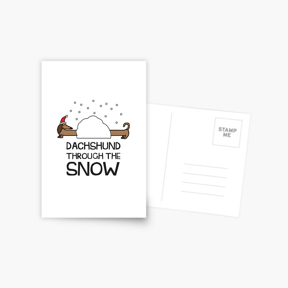 Dackel Durch Den Schnee Weiner Hund Doxie Weihnachten Grusskarte Von Cloudbrk Redbubble