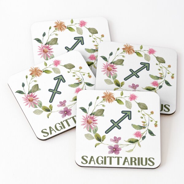 Item preview, Sagittarius Pretty Floral Border designed and sold by Hellofriendco.
