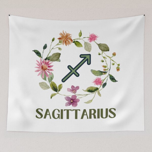Item preview, Sagittarius Pretty Floral Border designed and sold by Hellofriendco.