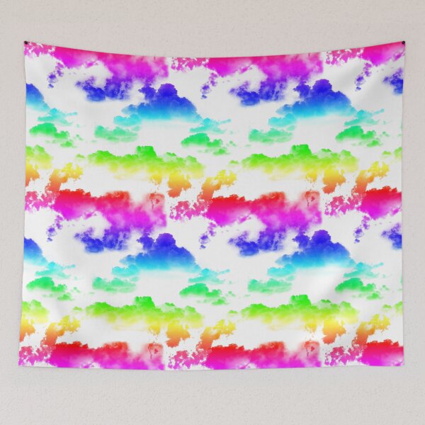Item preview, White Sky with Rainbow Clouds Pattern   designed and sold by WickedRefined - Nicole Demereckis.