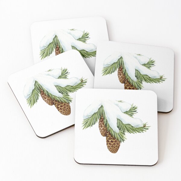 Item preview, drawing branch with snowy pinecone designed and sold by JAG2B.